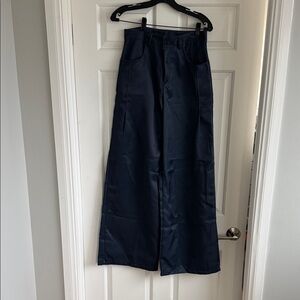 Elegant Navy Wide-Leg Women's Pants